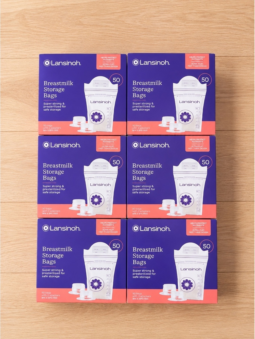 Lansinoh Breastmilk Storage Bags, 400 Count, 16 pump adapters NIB Sealed